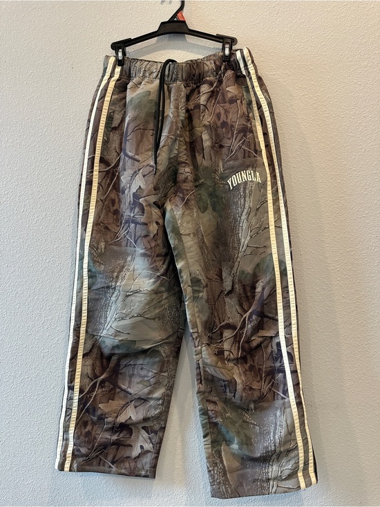 YoungLA Other - YoungLA Green & Brown Camo Track Pants with Cream Side Stripes